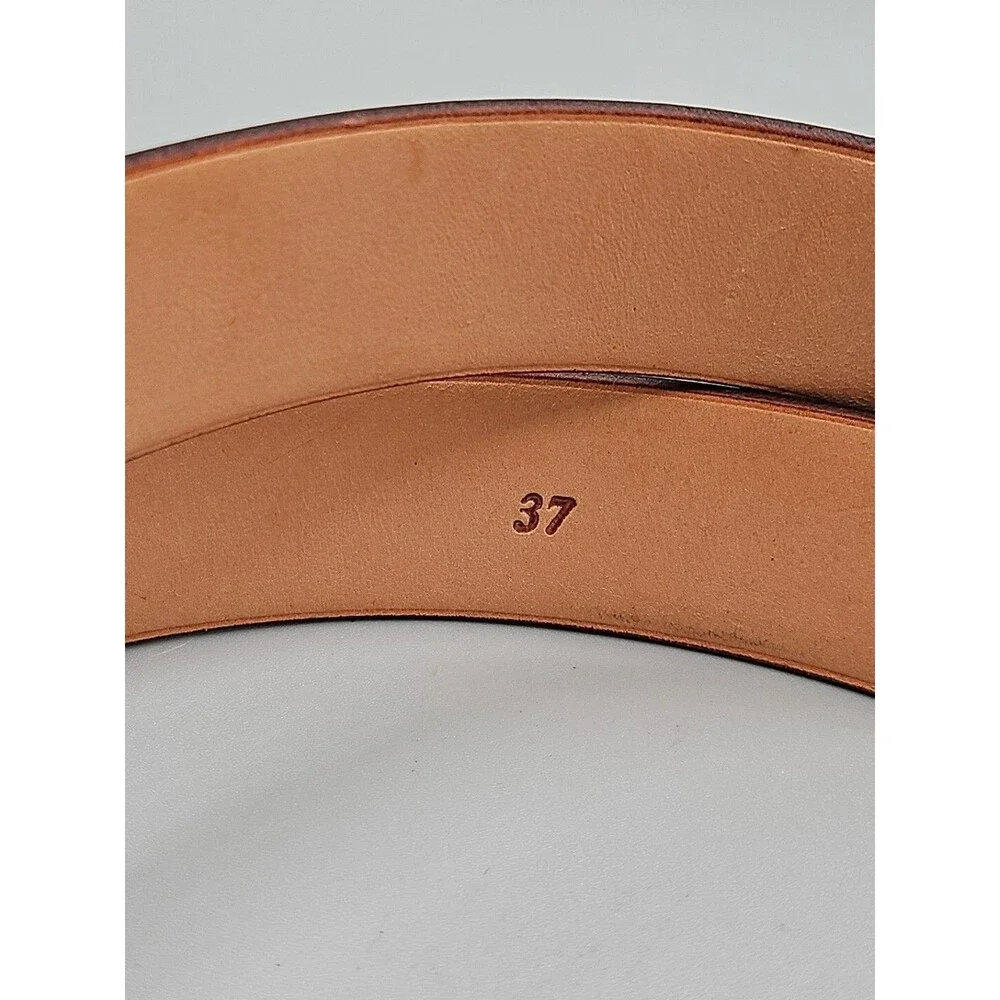 Men's Brown Asian Buffalo Crescent Belt Handcrafted In USA Brass Buckle 37
